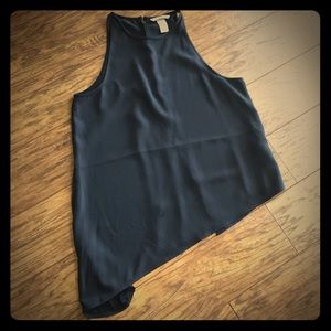 H&M Navy asymmetrical slit back tank